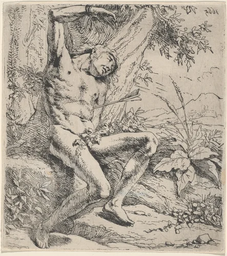 Saint Sebastian by Leendert van der Cooghen, print, 1665