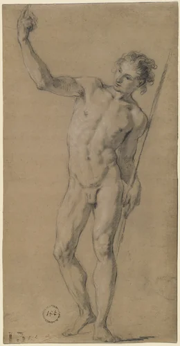 Saint John the Baptist by François Le Moyne, drawing, 1717