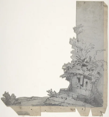 Design for a Stage Set at the Opéra, Paris by Eugène Cicéri, drawing, 1830-1890