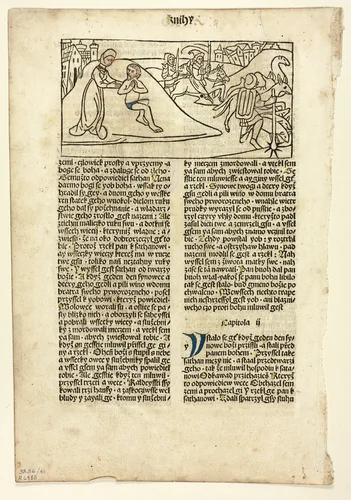 Book of Job from Biblia Bohemica (Czech Bible), Plate 41 from Woodcuts from Books of the 15th Century by Martin de Tissnowa, print, 1489