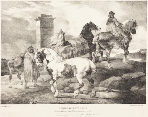 Horses Going to a Fair by Théodore Gericault, print, 1821