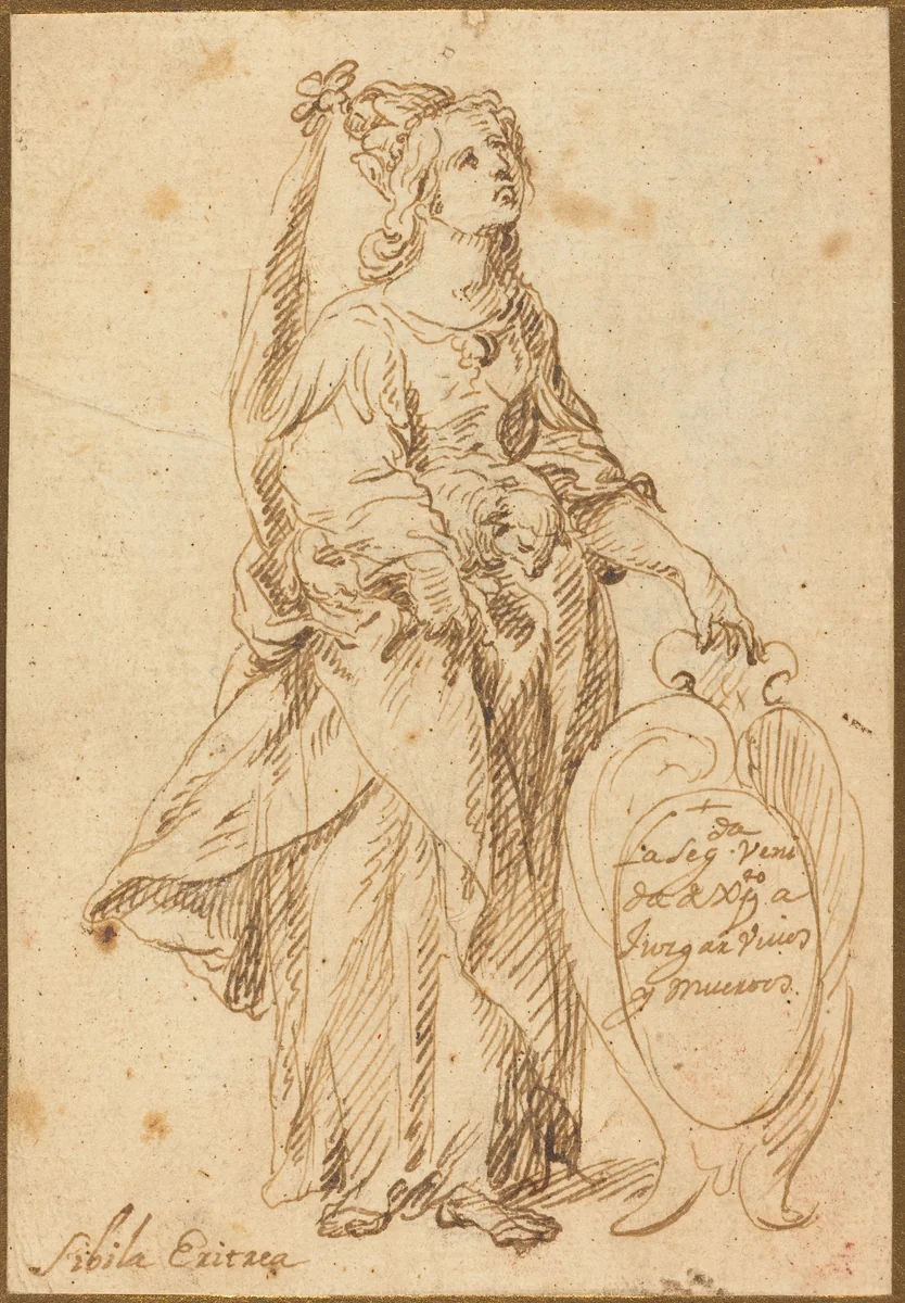 Eritrean Sibyl by Spanish 17th Century, drawing, 1601-1667