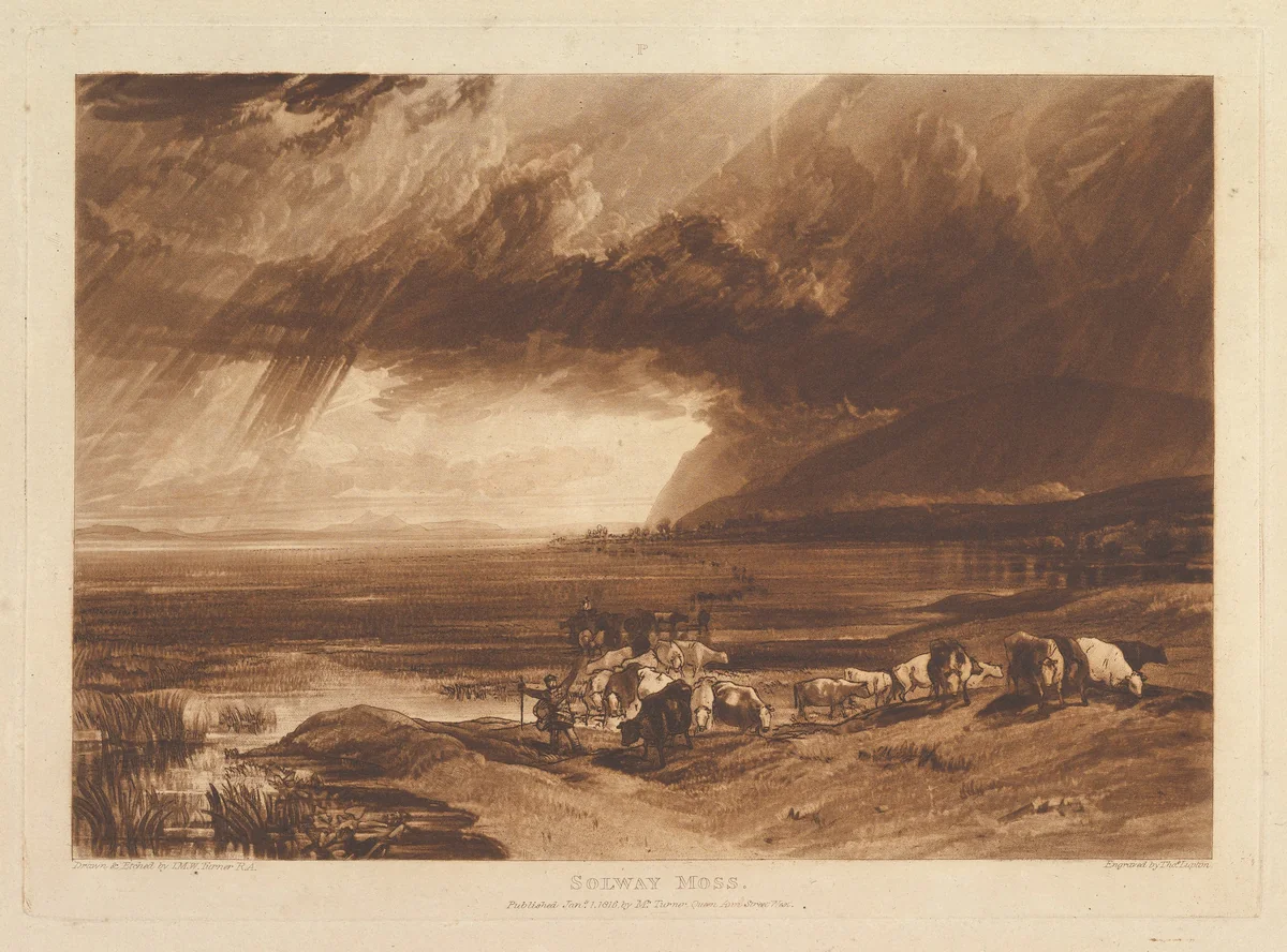 Solway Moss, part XI, plate 52 from "Liber Studiorum" by Joseph Turner, print, 1816