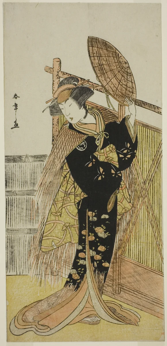 The Actor Segawa Kikunojo III as Michichiba in the Play Azuma no Mori Sakae Kusunoki, Performed at the Ichimura Theater in the Eleventh Month, 1779 by Katsukawa Shunsho (勝川 春章), print, 1774-1784