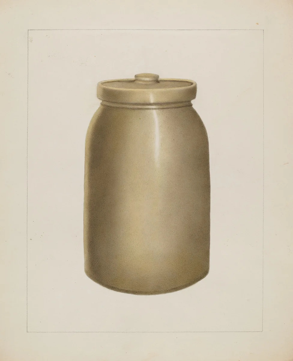 Pottery Jar with Lid by Annie B. Johnston, index of american design, 1938