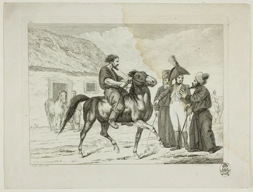 Riding School and Horses by Johann Adolph Darnstedt, print, 1806