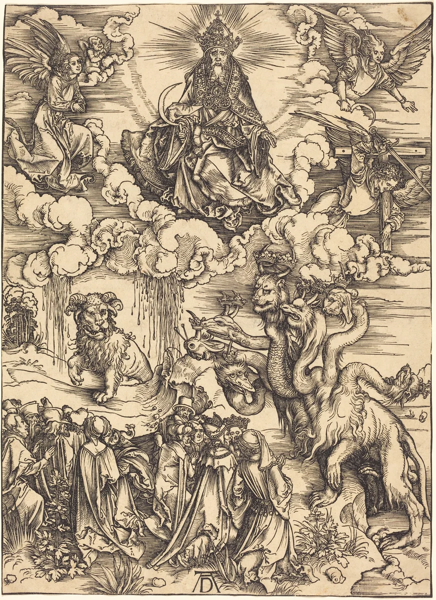 The Beast with Two Horns like a Lamb by Albrecht Dürer, print, 1496-1498