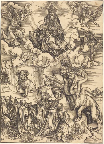 The Beast with Two Horns like a Lamb by Albrecht Dürer, print, 1496-1498