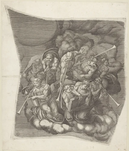 Het laatste oordeel, blad G by Giorgio Ghisi, print, 1530-1582