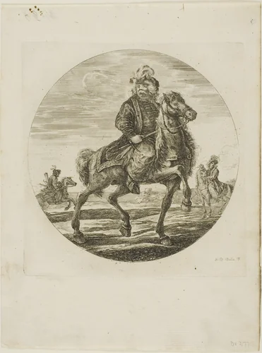 Hungarian Horseman by Stefano della Bella, print, 1646-1656