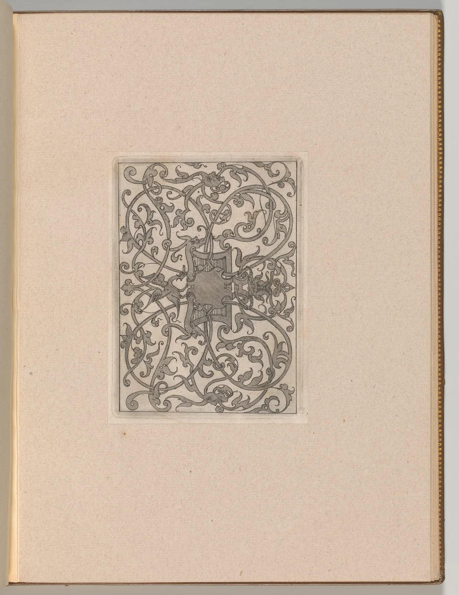 Copies after the 'Livre contenant passement de moresques' (plate 4) by Jacques Androuet du Cerceau, book, 1800-1900