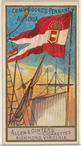 Commodore's Pennant, Austria, from the Naval Flags series (N17) for Allen & Ginter Cigarettes Brands by Allen & Ginter, print, 1886-1891