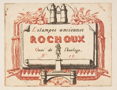 Address-card of the printseller, Rochoux by Charles Meryon, print, 1855