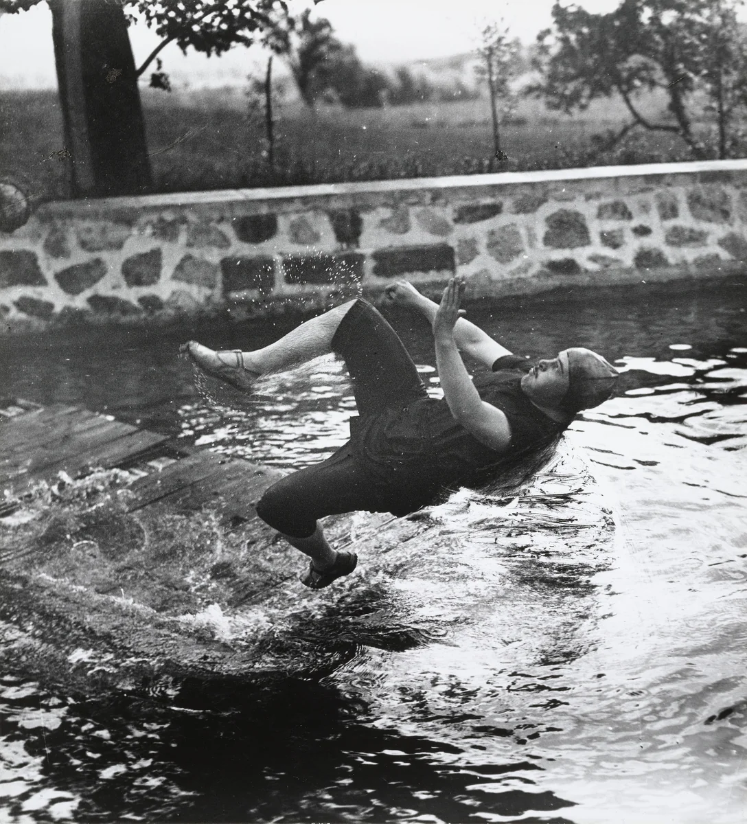Swimming Pool at Château de Rouzat, My Cousin Jean Haguet by Jacques-Henri Lartigue, photograph, 1910