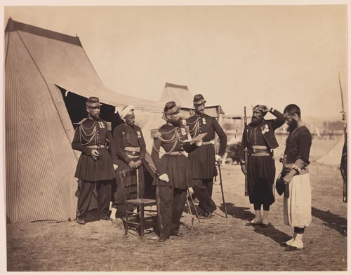 [Zouaves, Camp de Châlons] by Gustave Le Gray, photograph, 1857