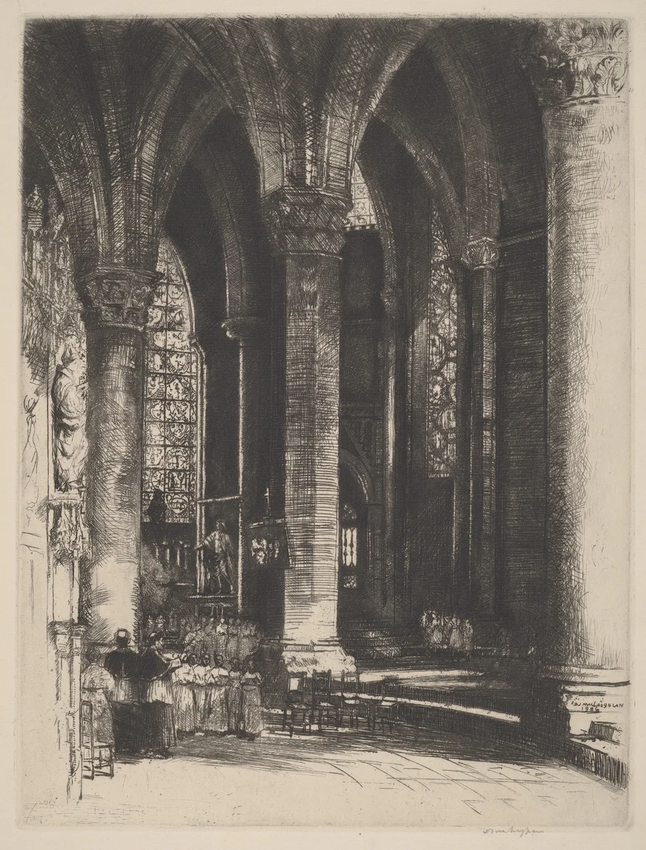 Interior of Chartres by Donald Shaw MacLaughlan, print, 1926