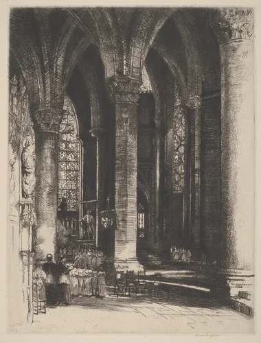 Interior of Chartres by Donald Shaw MacLaughlan, print, 1926