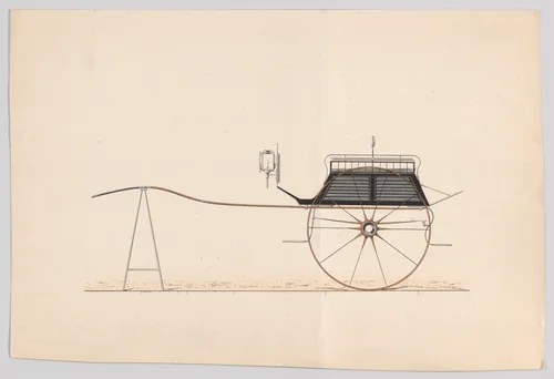 Design for Dos-a-Dos Cart or Game Cart by anonymous, print, 1865-1875