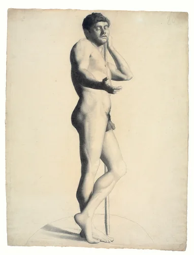 Academic Male Nude by Georges Seurat, drawing, 1877