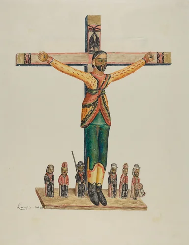 Bulto (San Acacio) by Eldora P. Lorenzini, index of american design, 1938