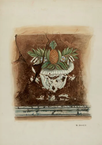 Wall Painting, Pineapple Motif by Ruth Buker, index of american design, 1937