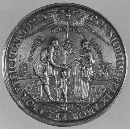 Marriage medal by Johann Höhn, metalwork, 1630-1665