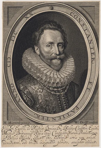 Sir Dudley Carleton, Viscount Dorchester by Willem Jacobsz Delff; Michiel van Miereveld, print, 1580-1638