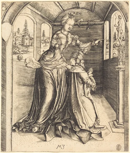 Solomon Worshipping False Gods by Master MZ, print, 1501