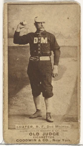 George W. Shafer, Right Field, Des Moines Prohibitionists, from the Old Judge series (N172) for Old Judge Cigarettes by Goodwin & Company, photograph, 1888