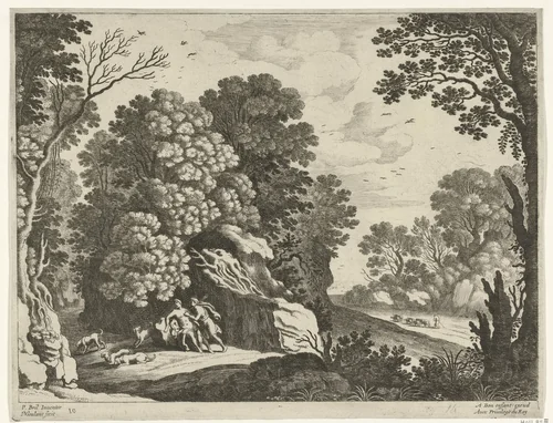 Cephalus en Procris by Unknown, print, 1594-1635