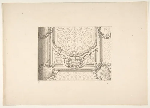 Design for a ceiling by Jules-Edmond-Charles Lachaise, drawing, 1850-1900
