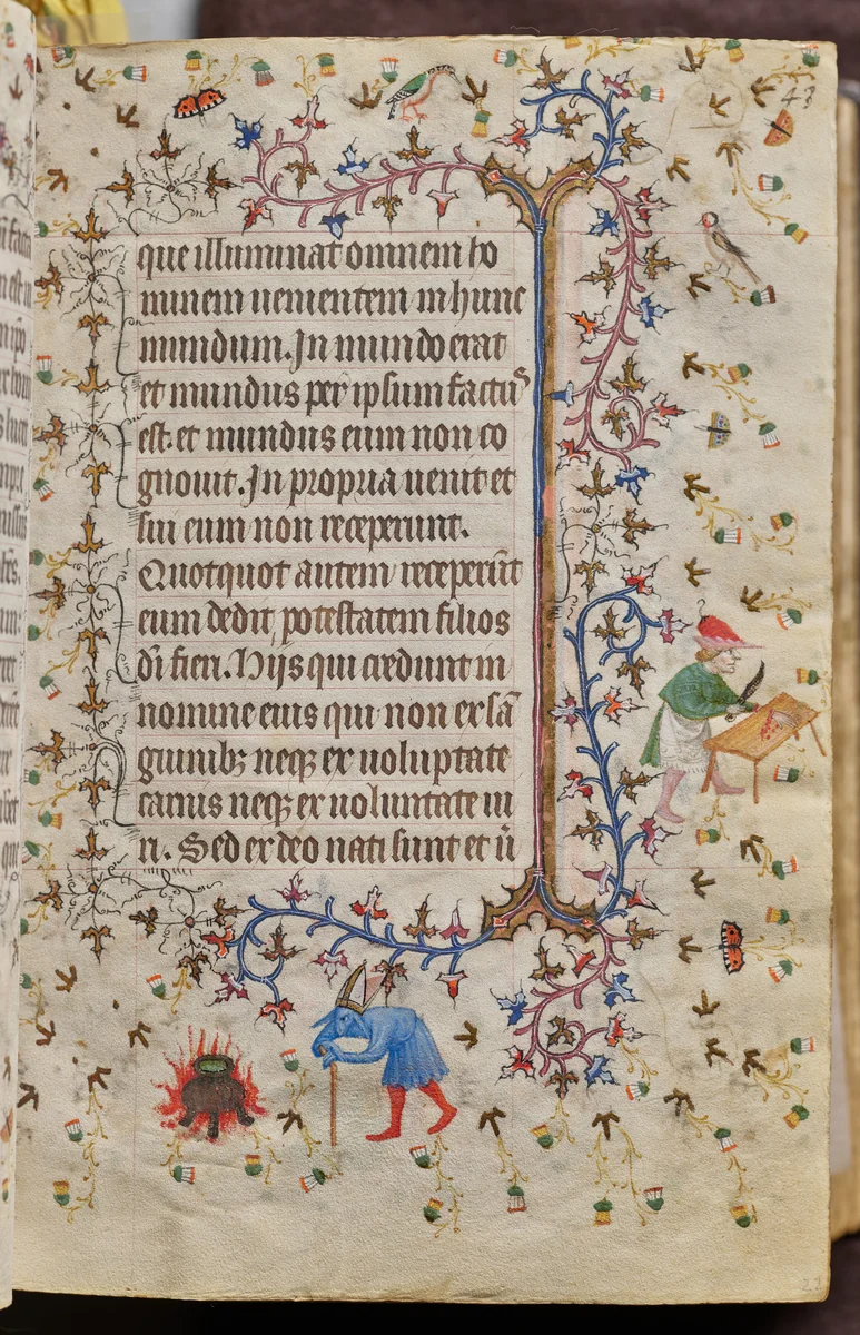 Hours of Charles the Noble, King of Navarre (1361-1425): fol. 22r, by Master of the Brussels Initials and Associates, book, 1400-1410