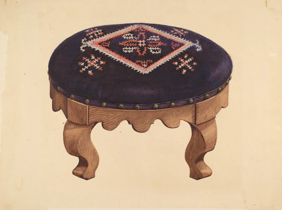 Footstool by American 20th Century, index of american design, 1900-1999