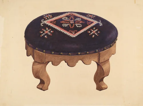Footstool by American 20th Century, index of american design, 1900-1999