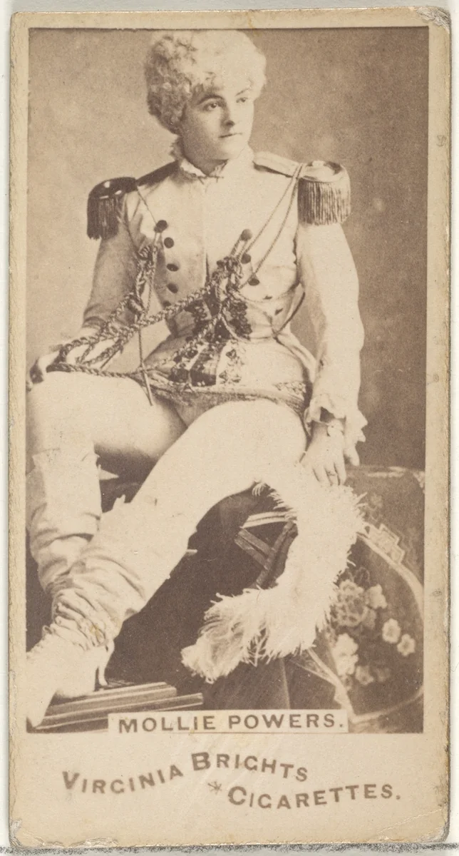 Mollie Powers, from the Actors and Actresses series (N45, Type 1) for Virginia Brights Cigarettes by Allen & Ginter, photograph, 1885-1891