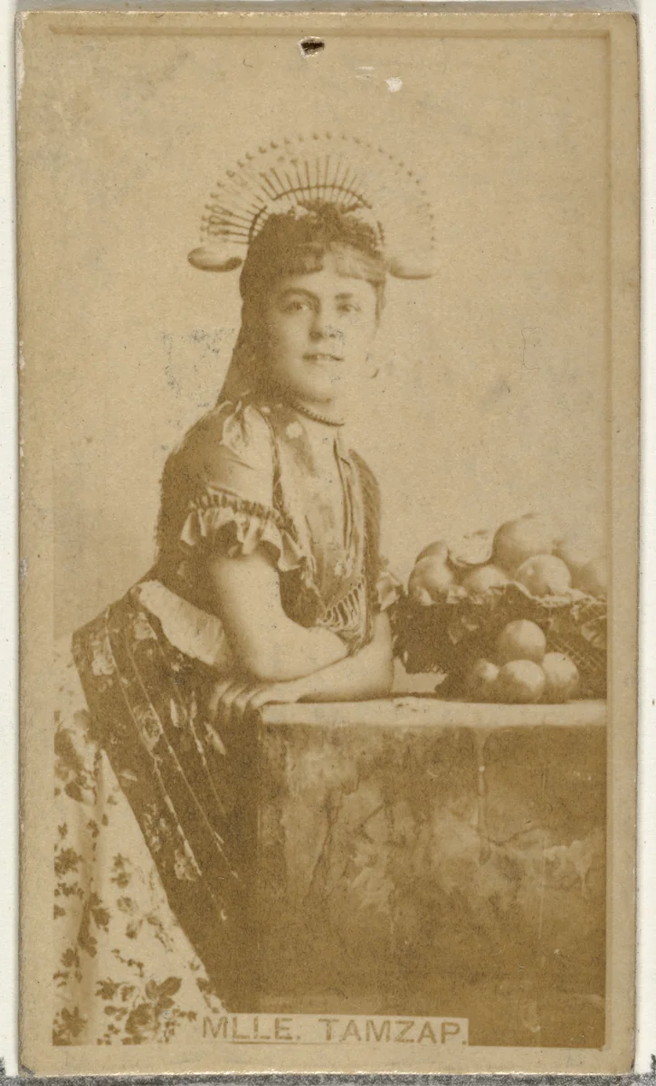 Mlle. Tamzap, from the Actors and Actresses series (N145-8) issued by Duke Sons & Co. to promote Duke Cigarettes by W. Duke, Sons & Co., photograph, 1890-1895