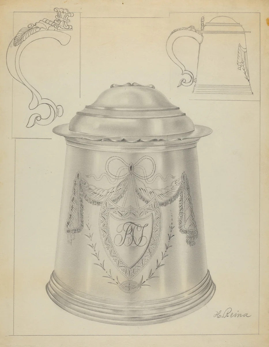 Silver Tankard by Horace Reina, index of american design, 1936