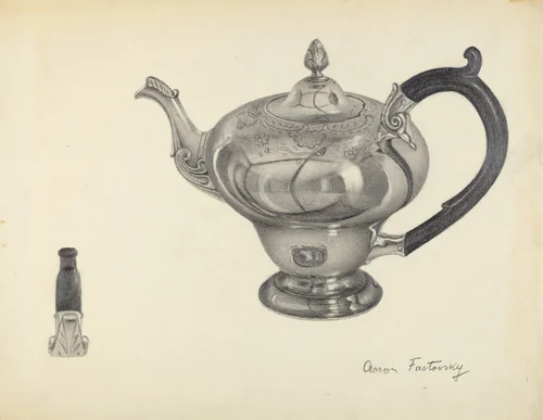Silver Teapot by Aaron Fastovsky, index of american design, 1935-1942