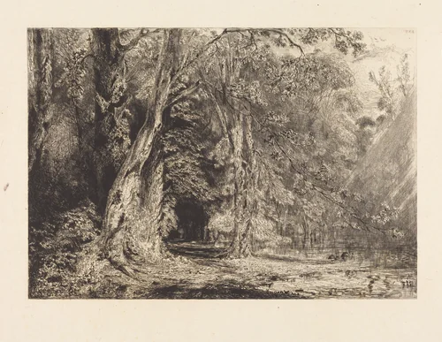 Flooding in the Forest of the Ile Séguin by Paul Huet, print, 1833