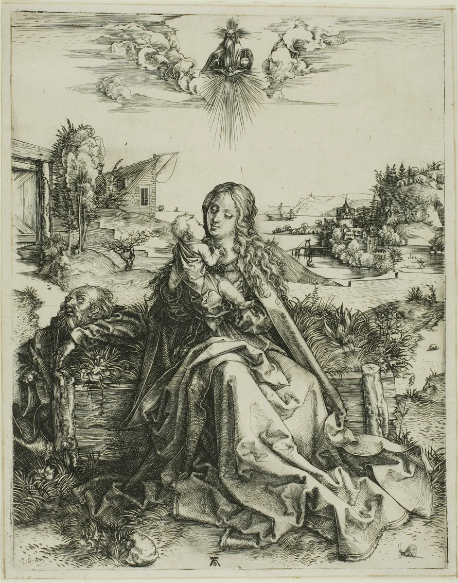The Virgin with the Dragonfly by Albrecht Dürer, print, 1490-1500