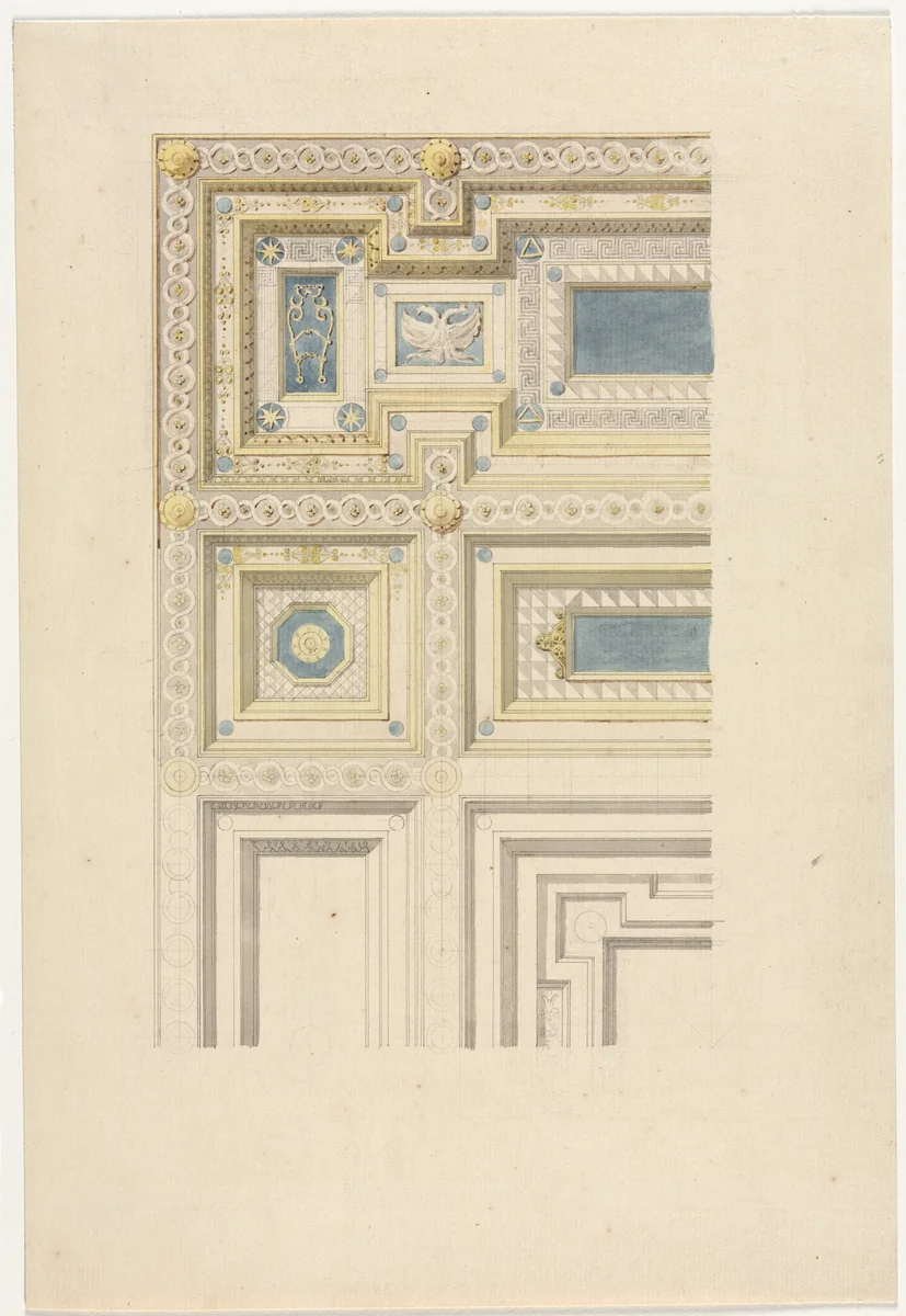 Design for Ornamental Ceiling by anonymous, drawing, 1800-1899