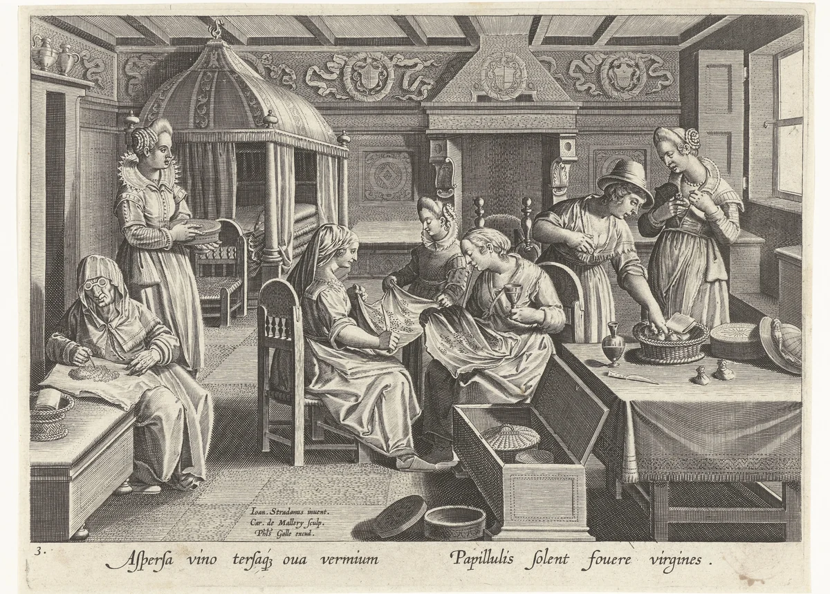 Incubatie van de zijdewormeieren by Karel van Mallery, print, 1595