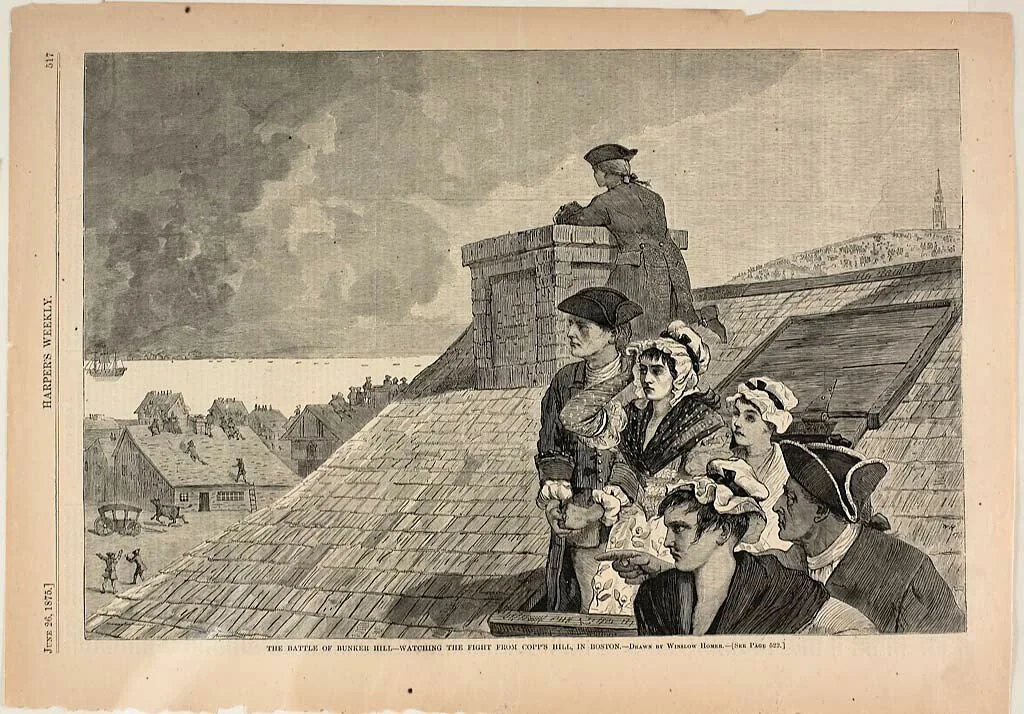 The Battle of Bunker Hill—Watching the Fight from Copp's Hill, in Boston by Winslow Homer, print, 1875