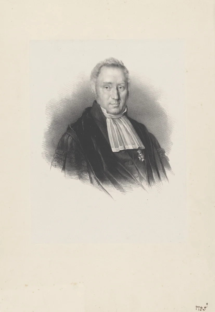 Portret van theoloog Herman Johan Royaards by Carel Frederik Curtenius Bentinck, print, 1822-1845