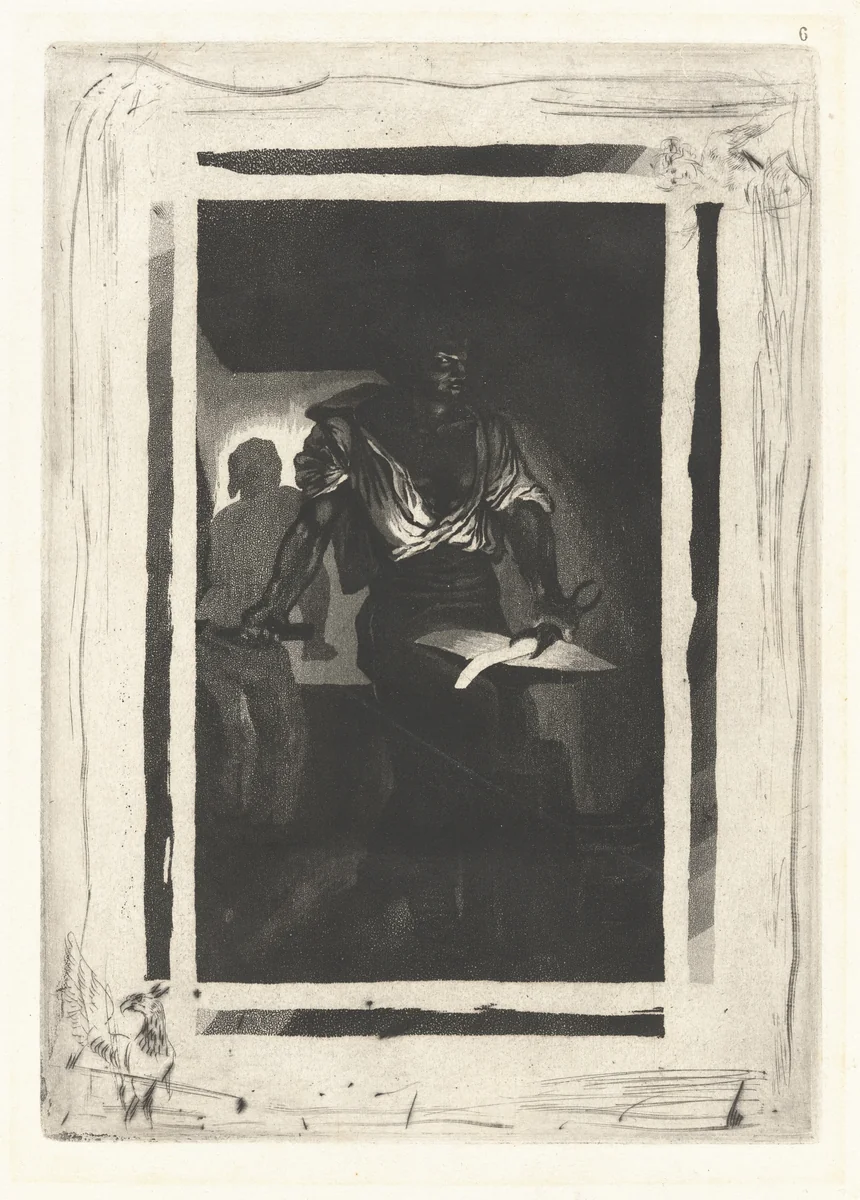 A Blacksmith (Un Forgeron) by Eugène Delacroix, print, 1833