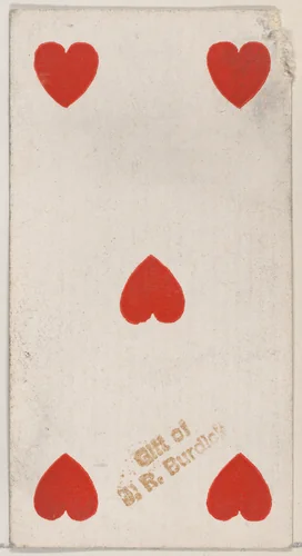 Five Hearts, from the Playing Cards series (N84) to promote Turkish Cross-Cut Cigarettes for W. Duke, Sons and Co. by W. Duke, Sons & Co., print, 1888
