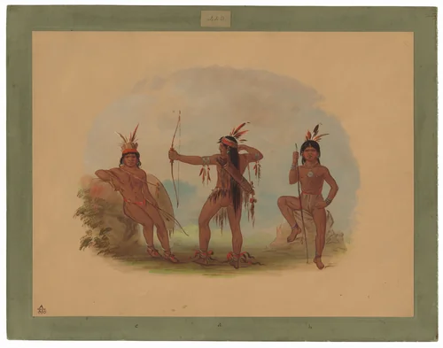 Three Woyaway Indians by George Catlin, painting, 1854-1869