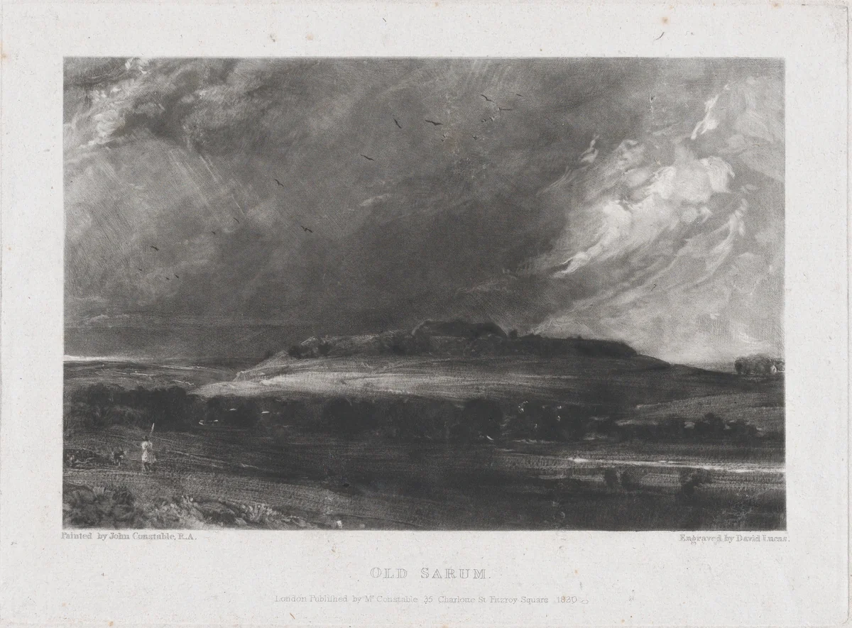 Old Sarum by David Lucas, print, 1830