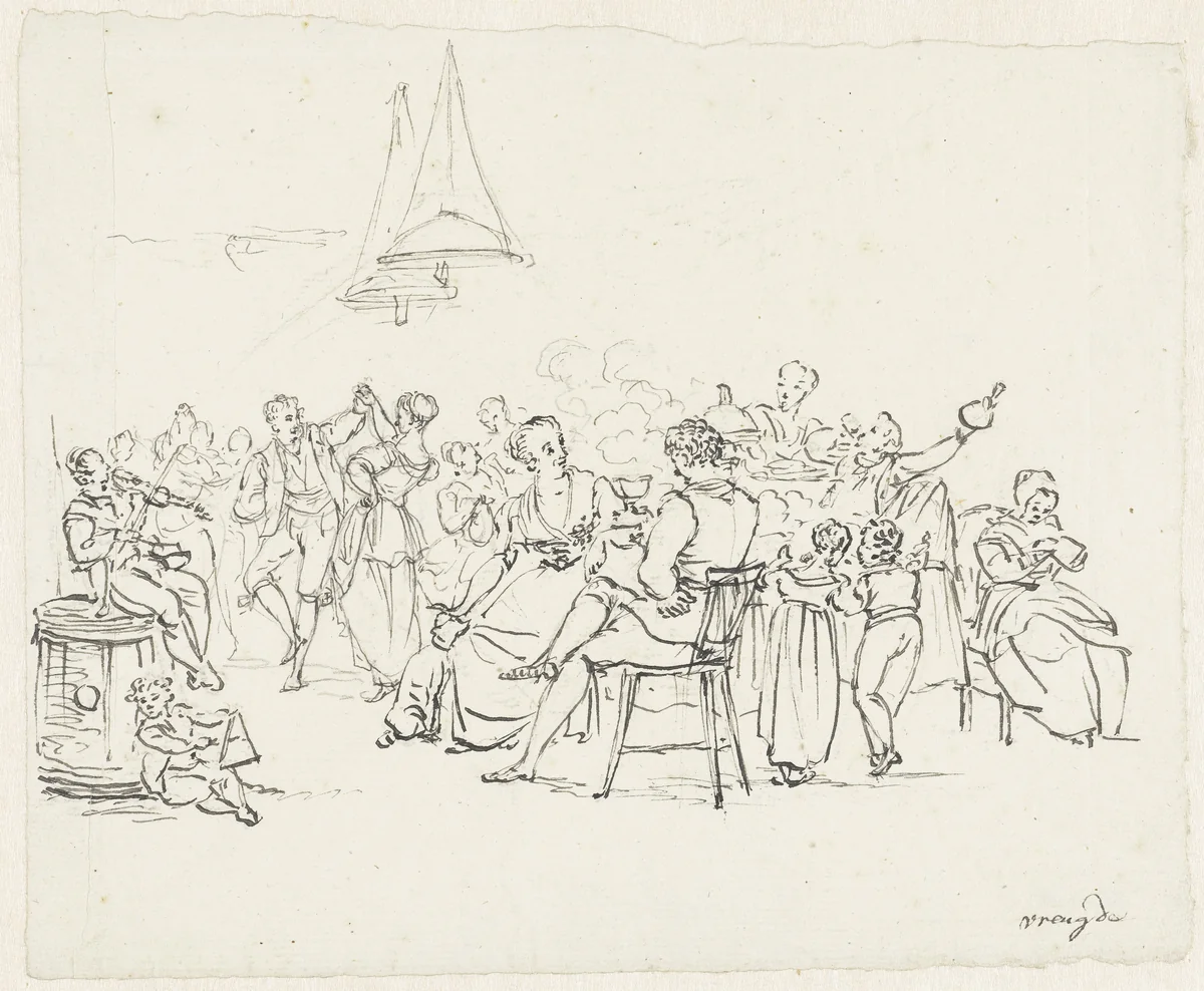 Vreugde by Pieter Bartholomeusz. Barbiers, drawing, 1782-1837