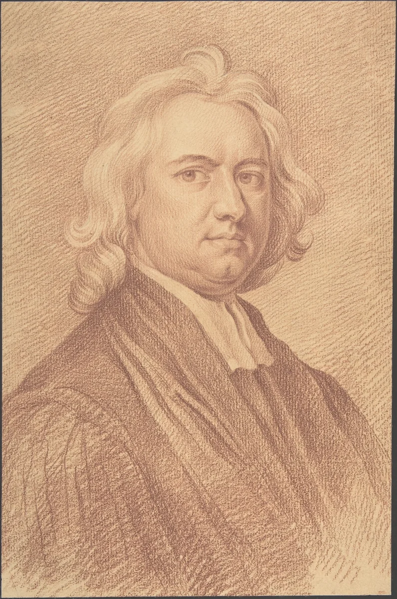Portrait of a Clergyman or a Jurist (?) by Johann Daniel Preissler, drawing, 1666-1737